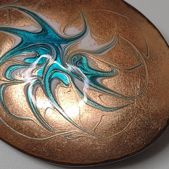 Very Cool Decorative Vintage Oval Shaped Brooch - Picture 6 of 14